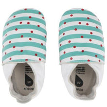 Load image into Gallery viewer, Soft Soles | Spots &amp; Stripes Mintgroen/Rood - My BabyOutlet
