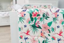 Load image into Gallery viewer, Dubbelzijdige Parklegger | Tropical Paradise Wit 75x95cm - My BabyOutlet